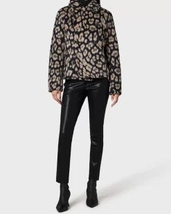 Alfie Leopard Wool Alpaca Peacoat